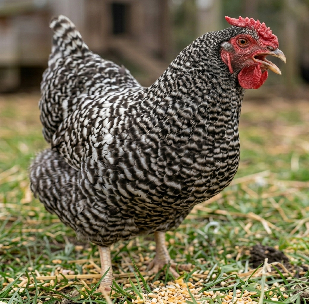 Dominique Hen at PBCPFA Poultry Show at Fair